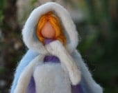 Needle felted Waldorf Winter Maiden- standing doll-soft sculpture--needle felt by Daria Lvovsky-Made to custom order