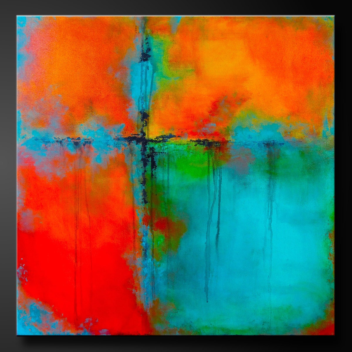 Four Square - 30 x 30 - Original Abstract Acrylic Modern Painting -  Contemporary Fine Wall Art