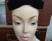 Vintage Black Velvet Halo Hat