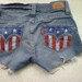 As Featured on TheBlush.com USA Flag Levis Jean Shorts Hand Painted Chic