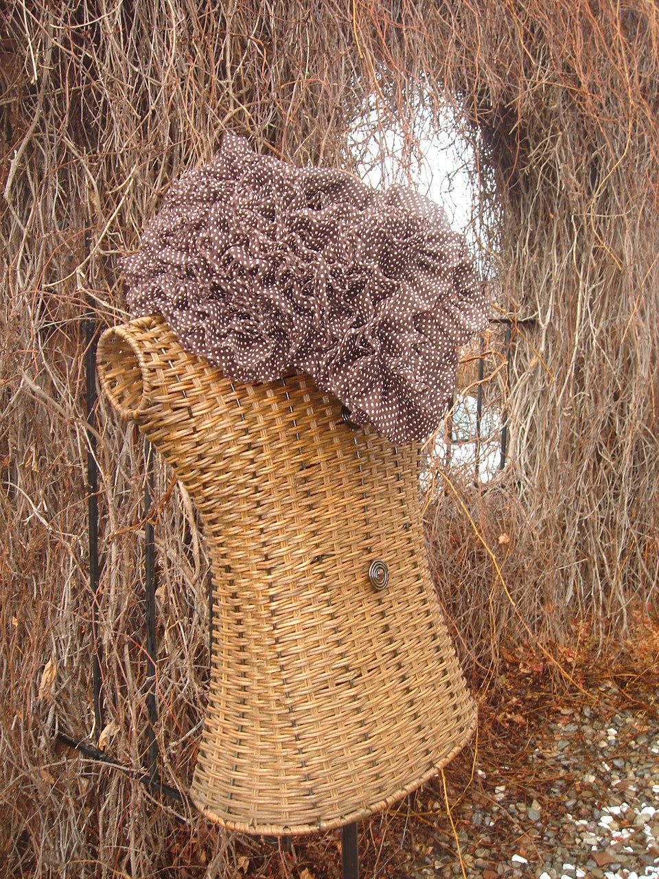 Polka me Brown Infinity Chiffon Ruffle