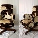Hank Snow COWHIDE Swivel Chair - Brown White Cow Hide - Collectible Provenance