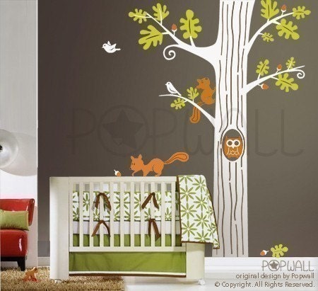 Animal wall decal tree wall decal Wall sticker children wall decals - 083