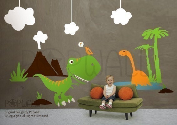 Children Wall Decal Wall Sticker Nursery Decal Dinosaur decal-  Dino Land - 078