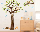 Art Children Wall Sticker Wall Decal Tree Decal -  Wooldrich Woodland Kids Decal - 103