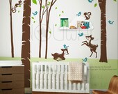 Art Wall Sticker Wall Decals Tree Decal -Woodland animal decal - 106
