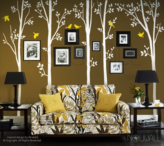 Tree Wall Decals Wall Stickers - spring trees with birds wall decal 0113