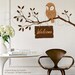 Vinyl Sticker Wall Decal- Owl on Tree Branch Welcome Sign - 092