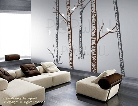 Wall decals wall stickers - Birch Trees wall decal 068