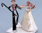 Bride and Groom Custom Wedding Cake Topper