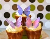 Large Assorted Purple EDIBLE BUTTERFLIES - Wedding Cake & Cupcake toppers