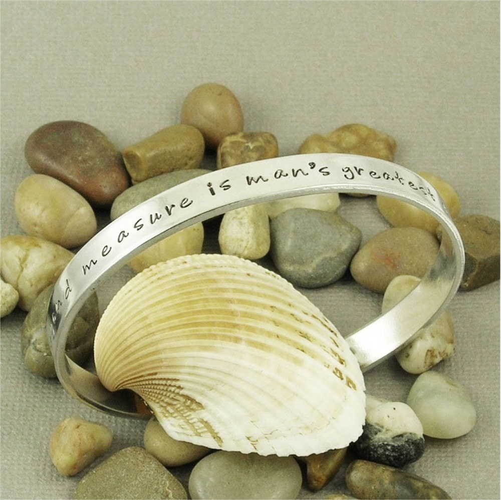 Wit beyond measure ... Harry Potter inspired Hand Stamped Aluminum Cuff Bracelet