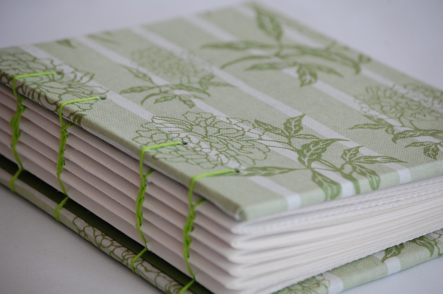 Coptic Bound -English Cottage Collection (c) , Fabric Covered Journal