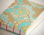 Fabric journal Coptic Bound -My Big Fat Geek Journal (c)- Handbound Bumper Journal