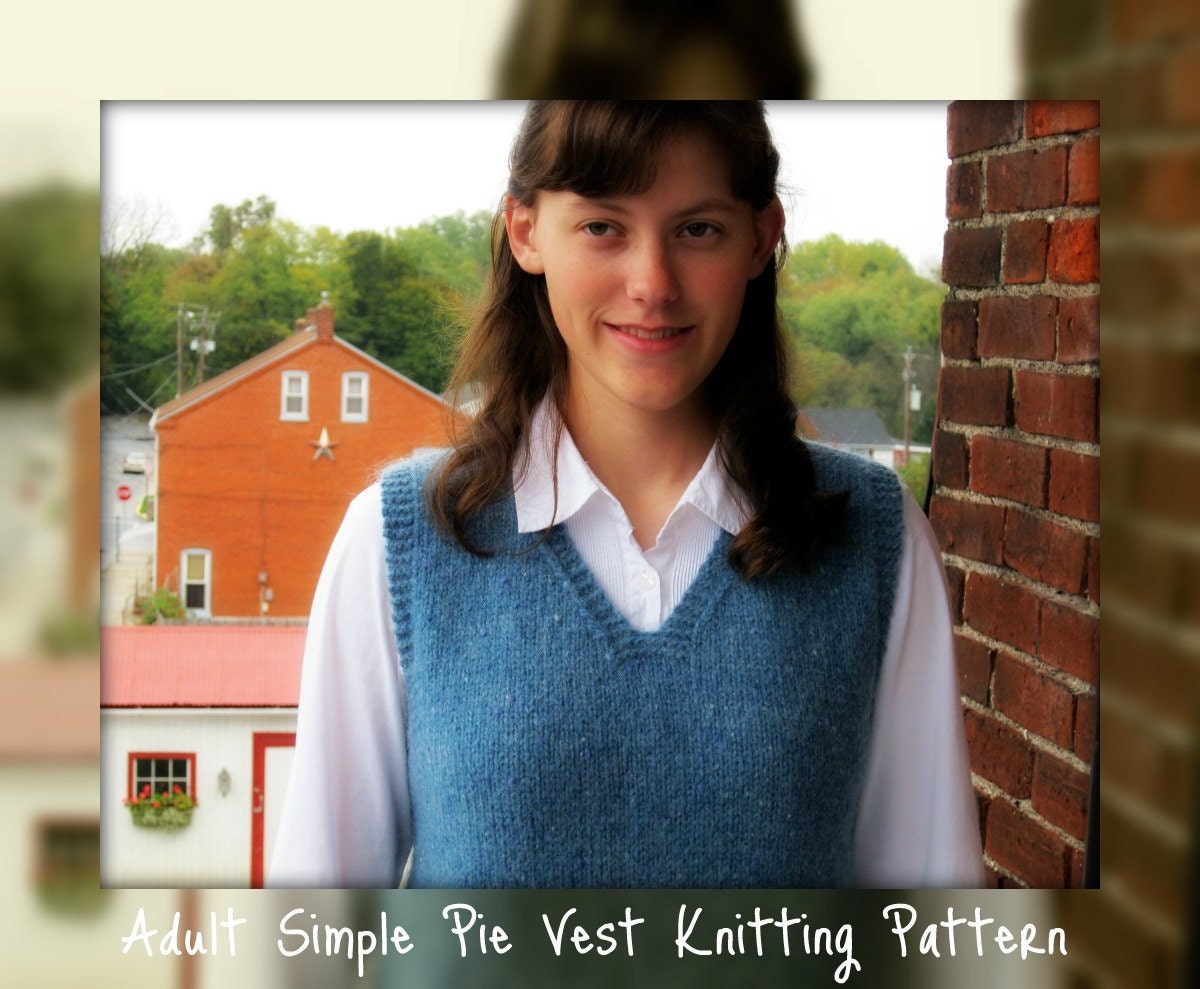 Instant Download, Womans vest pattern, men, easy knit patterns, simple vest sweater vest