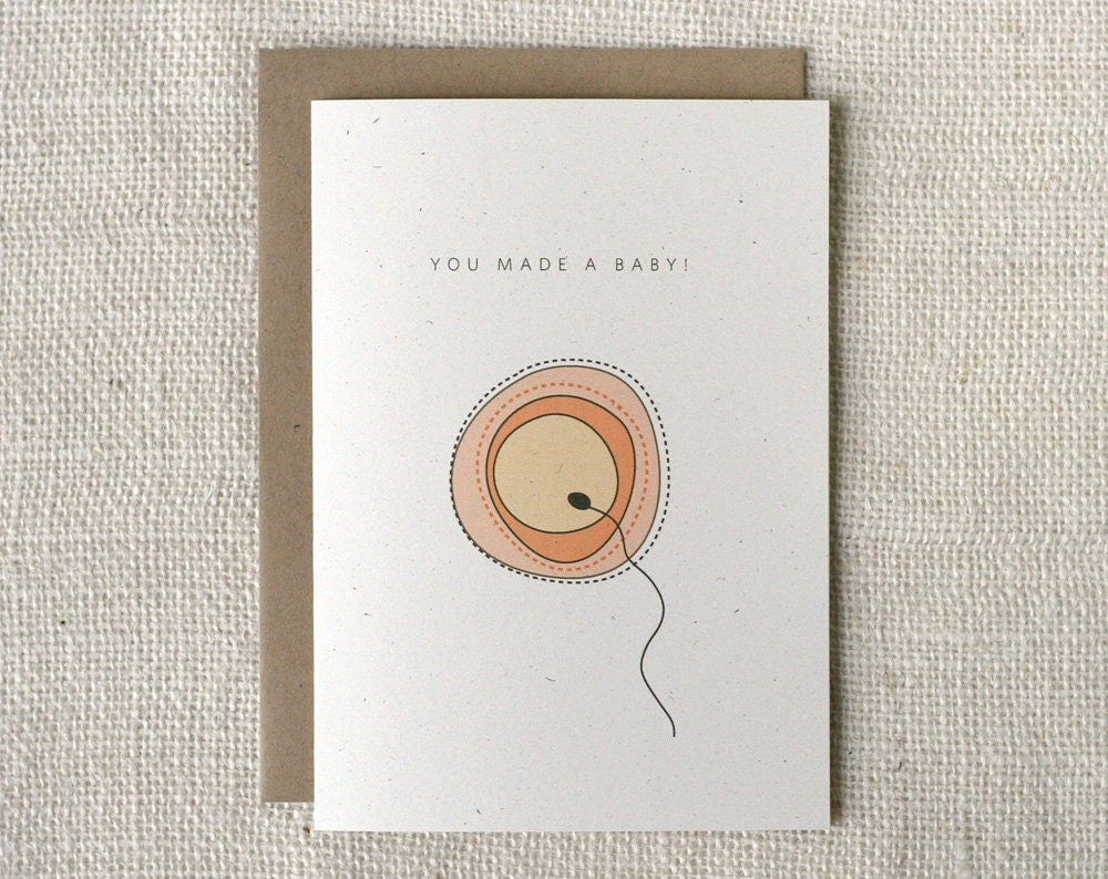 New Baby Congratulations Card - Egg and Sperm