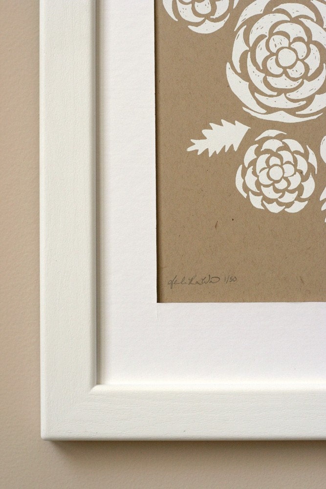 Limited Edition Screen Print - White Roses