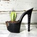 SALE Drunk Girl. stiletto cactus planter. feminist art. reclaimed rhinestone high heel.