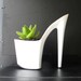 RESERVED planter: reclaimed platform stiletto with aloe. feminist art. centerpiece