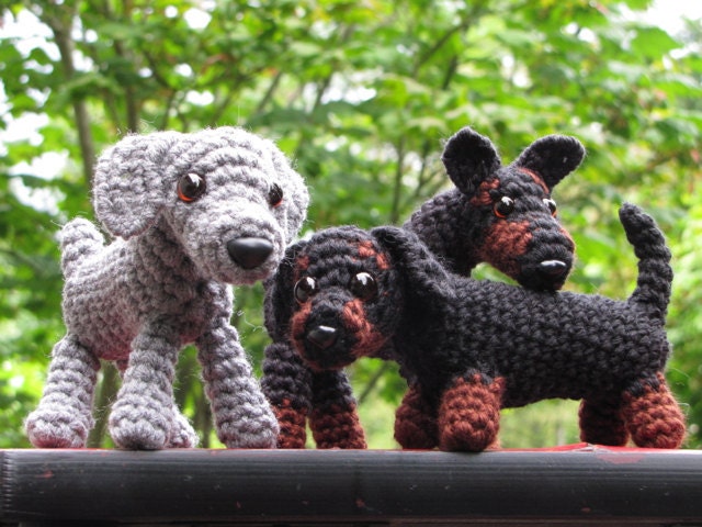 PATTERN: Doberman, Dachshund, Weimaraner Dog Crochet Amigurumi
