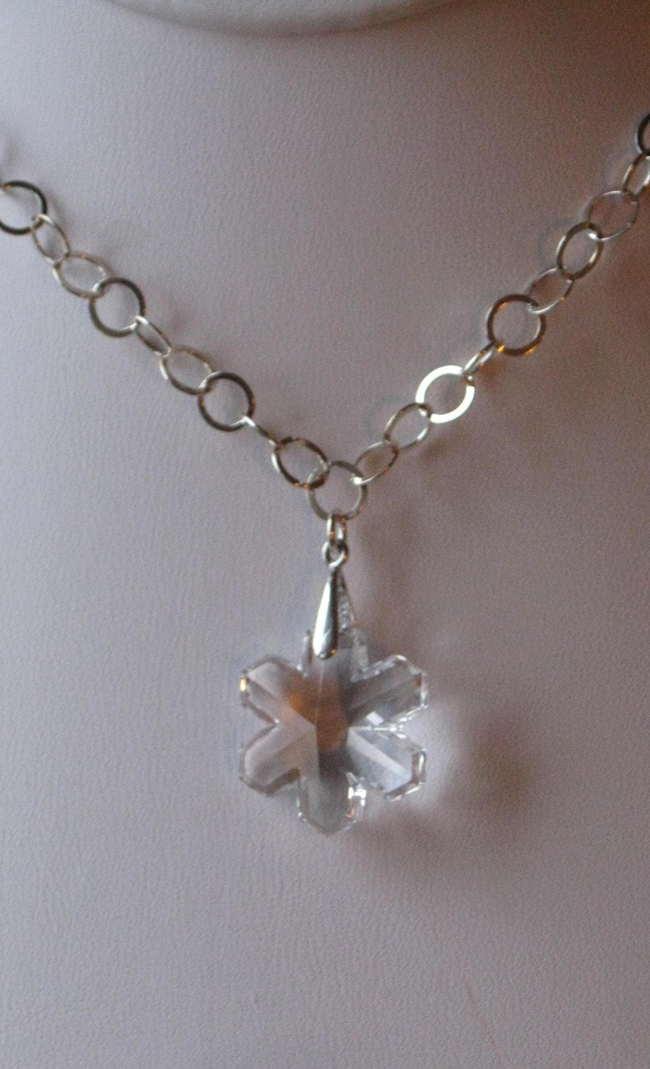 Swarovski Clear Crystal Snowflake Necklace