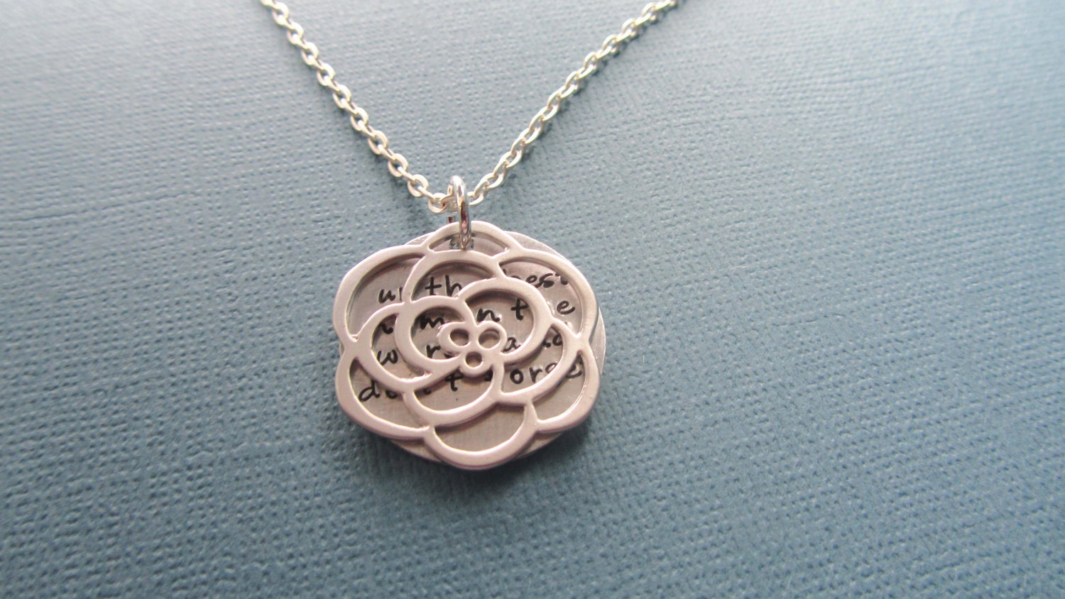 Secret Message Necklace Flower - Your Secret Message Necklace - Silver Filled Pendant Mother Wife Girlfriend Sister best friend