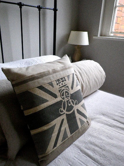 Helkat classic greys reversible union jack cushion cover