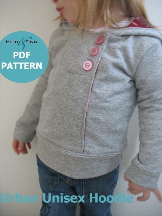 Urban Unisex Hoodie pattern and tutorial 6M - 5T PDF pattern DIY boy girl