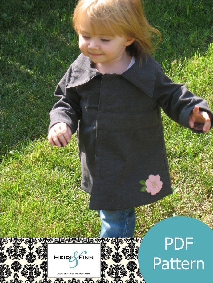 SweetPea Fall coat jacket pattern and tutorial 12M-4T EASY SEW epattern