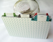 Recipe Card Dividers - X Pattern Set of 8 Tabbed Heavy Duty Dividers