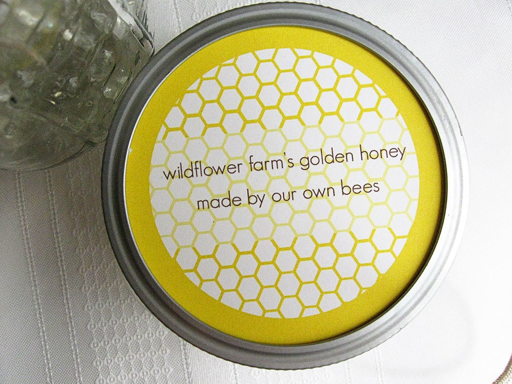 Printable Custom Canning Toppers -Honeycomb Design for Mason Jars