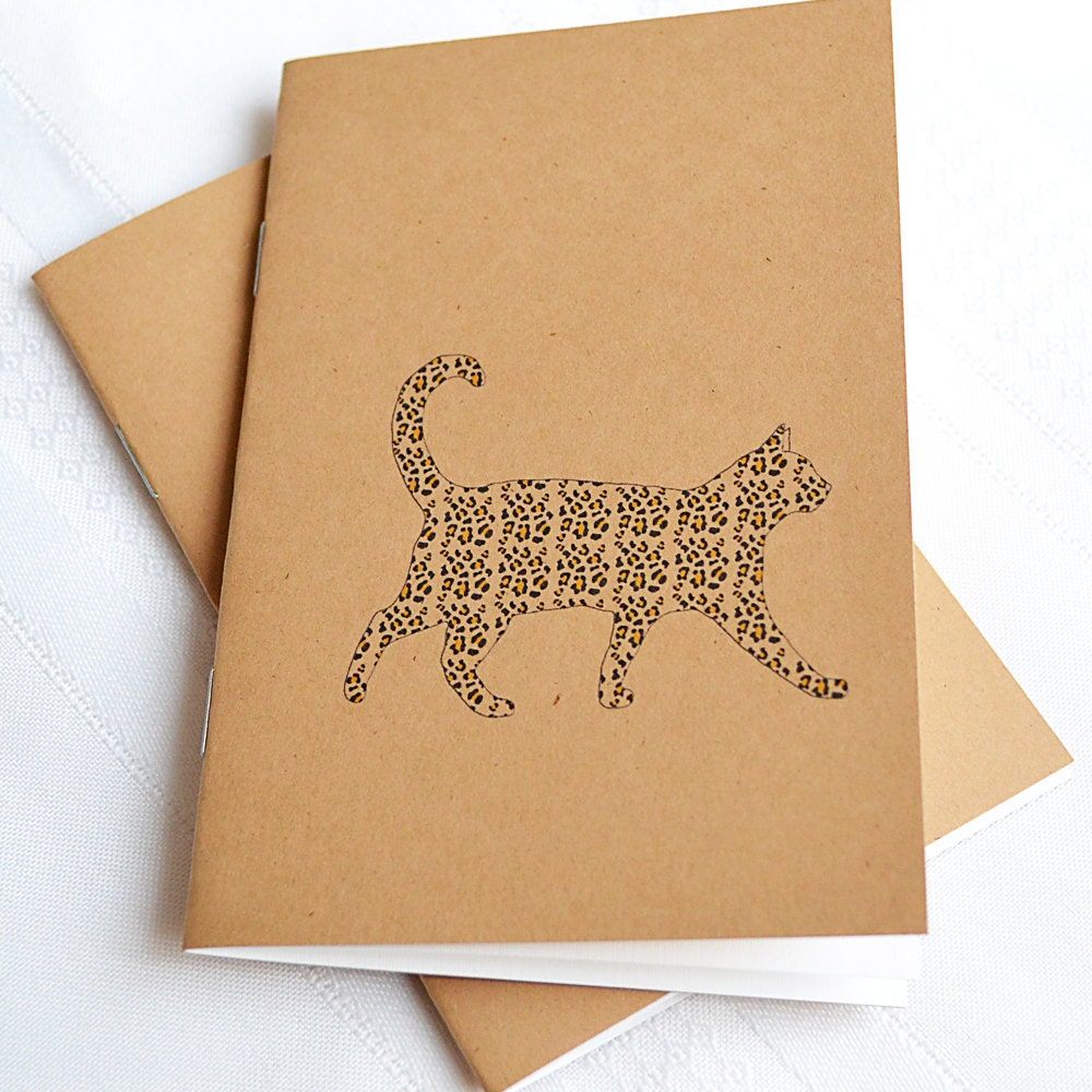 Little Notebooks Kraft Leopard Cat - Set of 2 Pocket Notebooks