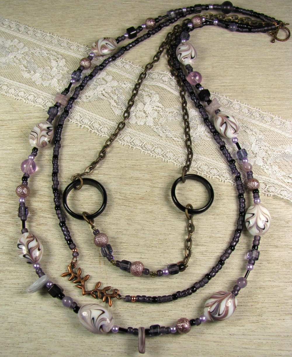 Purple Mulit-Strand Necklace "Purple Haze"