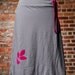 Sweet Tea A-Line Slate Gray Skirt with Raspberry Tea Leaf & Lemon Wedge
