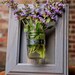 Framed Mason Jar Wall Sconce Pale Blue Flower/ Plant/ Candle Holder