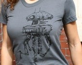 Imperial Probe Droid Star Wars Women's American Apparel  Scoop neck Tee in Asphalt Grey