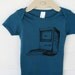 Old School IMac Computer Design on Galaxy Blue American Apparel Baby Onesie Organic