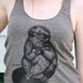 Sloth Playing the Ukulele Hand Drawn Design on American Apparel Tri-Coffee RacerBack Tank  for Women