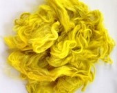 1 ounce Baby Suri Alpaca (SUNSHINE) - tailpinning, doll hair, nuno felting, spinning