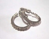 Silver Hoops and Rhinestone Earrings