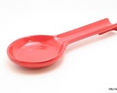 Bright Red Ceramic Spoon Rest