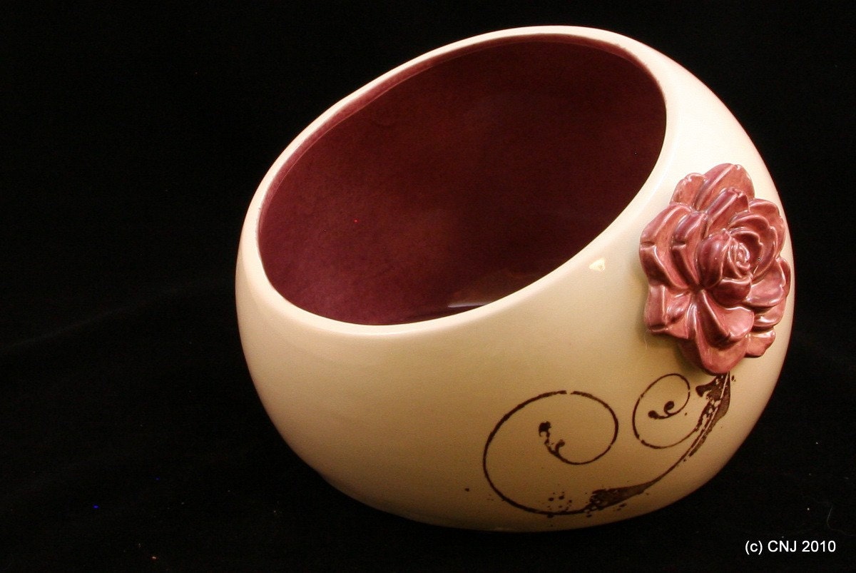 Rustic Modern Rose Bowl / Ceramic Tableware / Contemporary Functional Ceramics for Your Home