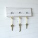Organizer / Key Rack, Black and White, Bicycles - for him, salvaged wood, eco-friendly, brass hooks, bicycles, wall hooks