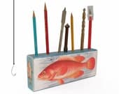 Fish Pencil Holder - Office Pens Organizer - Desk Caddy - Catch of the Day - Fathers Day Gift - Eco Friendly
