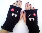 Vampire Ugly Mitts - Fingerless Gloves for Women and Teens - Vampire Fangs - Halloween - black gloves - fingerless mittens - handwarmers