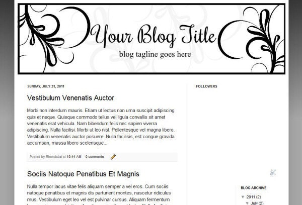 Blog Banner Elegance 3a Design for Blogger or Wordpress