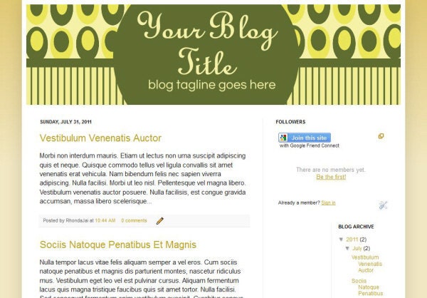 Blogger Header Banner Design Vintage 3 Design for Blogger or Wordpress