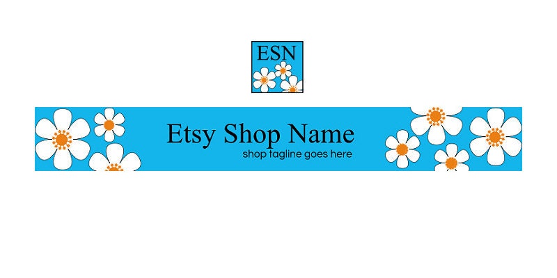 Banner and Avatar Set  - Floral 60 - Etsy Banners - 2 Piece Set