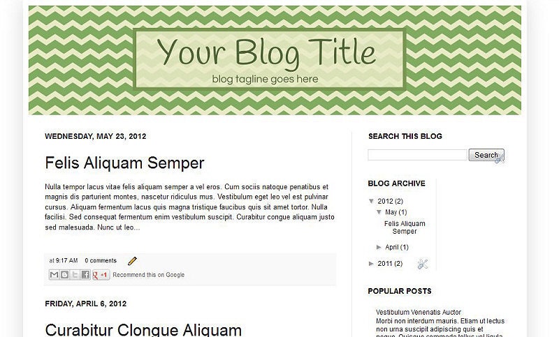 Blog Banner Design for Blogger or Wordpress - Chevron 1a