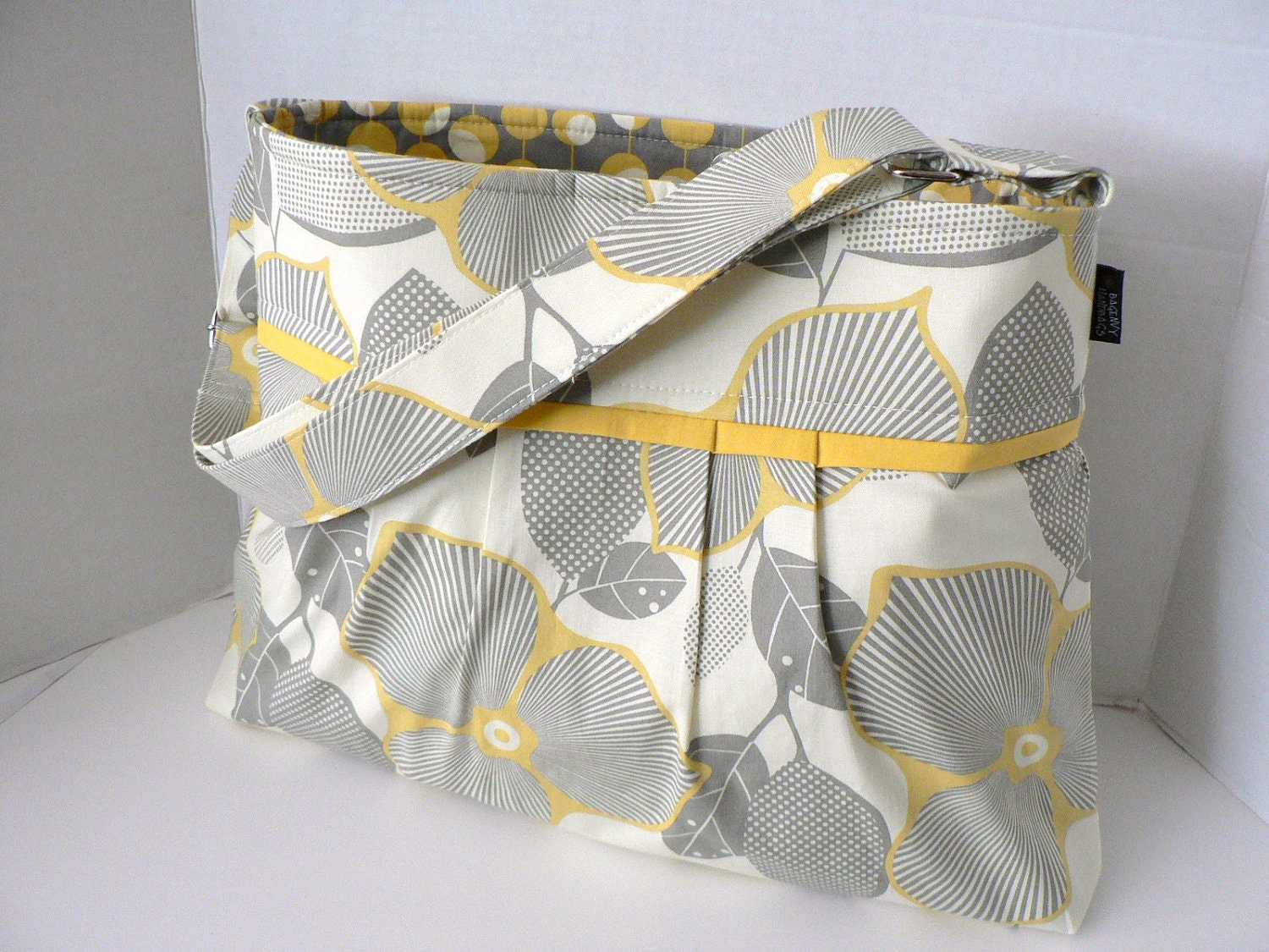 The Monterey Diaper Bag Medium - In Optic Blossom and Martini with Adjustable Strap and Elastic Pockets
